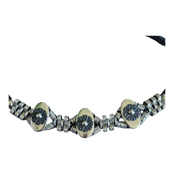 Vintage 80's Silver Tone Rope Statement Belt - Picture 2 of 4